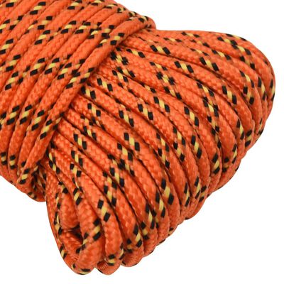 vidaXL Boat Rope Orange 3 mm 25 m Polypropylene