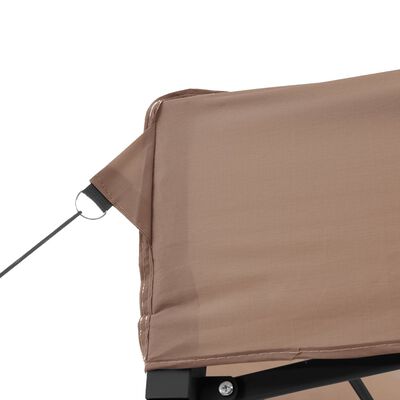 vidaXL Foldable Party Tent Pop-Up with 2 Sidewalls Brown