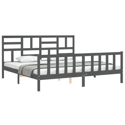 vidaXL Bed Frame without Mattress Grey 200x200 cm Solid Wood Pine