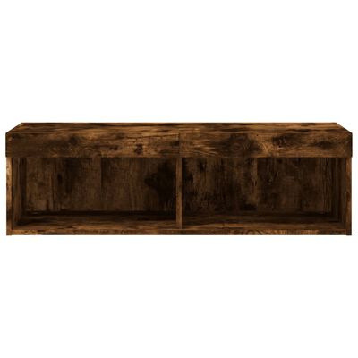 vidaXL TV Cabinet with LED Lights Smoked Oak 100x30x30 cm