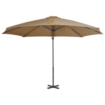 vidaXL Cantilever Garden Parasol with Aluminium Pole Taupe 300 cm