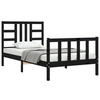 vidaXL Bed Frame without Mattress Black 100x200 cm Solid Wood Pine