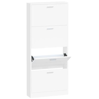 vidaXL Shoe Cabinet White 59x17x150 cm Engineered Wood