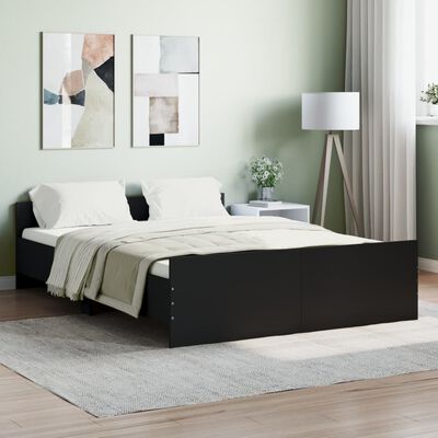 vidaXL Bed Frame without Mattress Black 135x190 cm Double