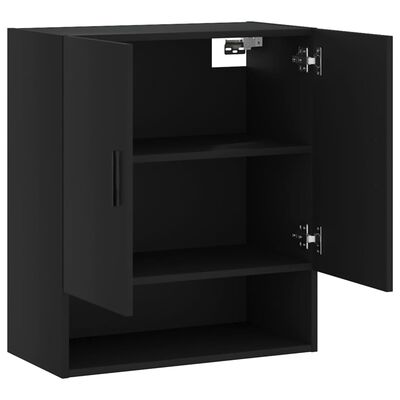 vidaXL Wall Cabinet Black 60x31x70 cm Engineered Wood