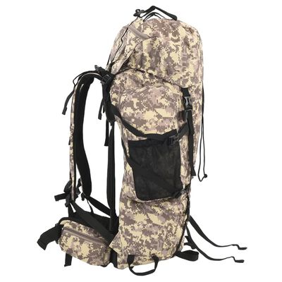 vidaXL Hiking Backpack Camel Brown Camouflage 60 L Oxford Fabric