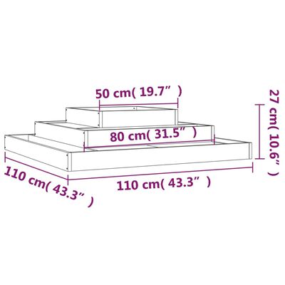 vidaXL Planter 110x110x27 cm Solid Wood Douglas