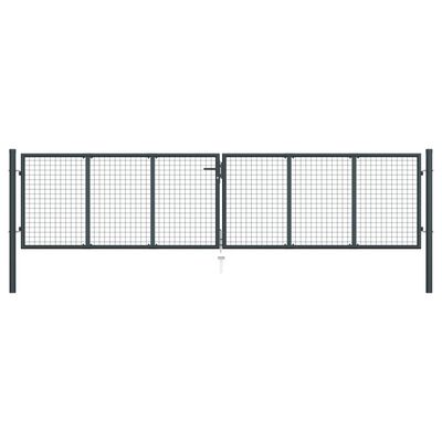 vidaXL Mesh Garden Gate Galvanised Steel 400x125 cm Grey