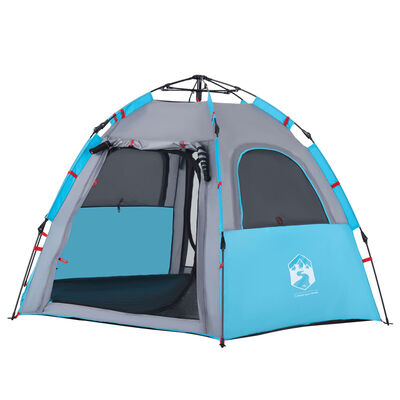 vidaXL Camping Tent Cabin 4-Person Blue Quick Release