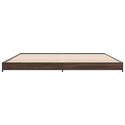 vidaXL Bed Frame without Mattress Brown Oak 180x200 cm Super King