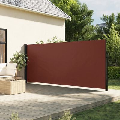 vidaXL Retractable Side Awning Brown 180x300 cm