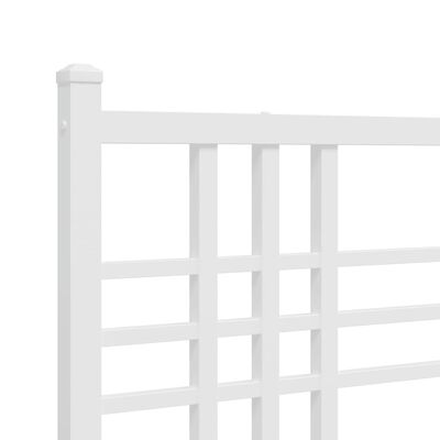 vidaXL Metal Bed Frame without Mattress with Footboard White 100x200 cm