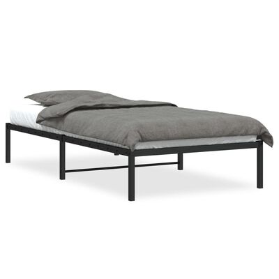 vidaXL Metal Bed Frame Black 100x190 cm