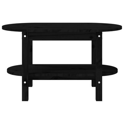 vidaXL Coffee Table Black 80x45x45 cm Solid Wood Pine