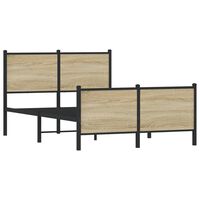 vidaXL Metal Bed Frame without Mattress Sonoma Oak 120x200 cm