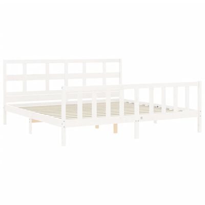 vidaXL Bed Frame without Mattress White 200x200 cm Solid Wood Pine