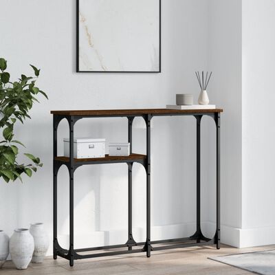 vidaXL Console Table Brown Oak 90x22.5x75 cm Engineered Wood