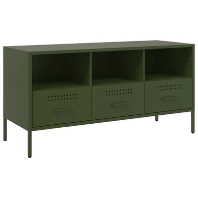 vidaXL TV Cabinet Olive Green 100.5x39x50.5 cm Steel