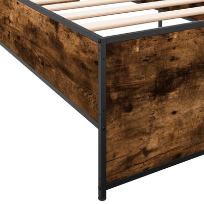 vidaXL Bed Frame without Mattress Smoked Oak 100x200 cm