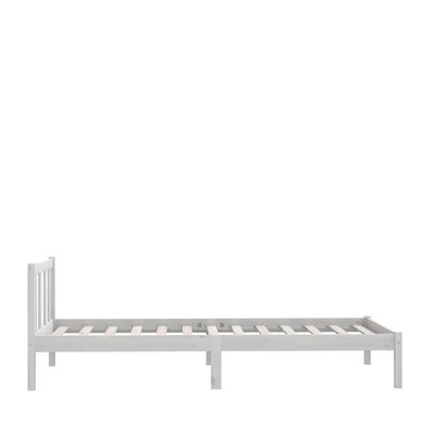 vidaXL Bed Frame without Mattress White Solid Wood 90x200 cm