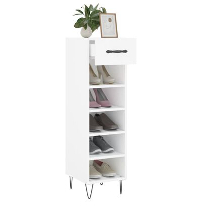 vidaXL Shoe Cabinet White 30x35x105 cm Engineered Wood