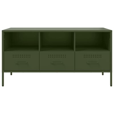 vidaXL TV Cabinet Olive Green 100.5x39x50.5 cm Steel