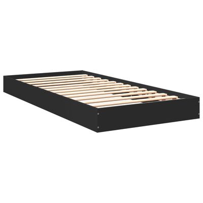 vidaXL Bed Frame without Mattress Black 90x200 cm Engineered Wood