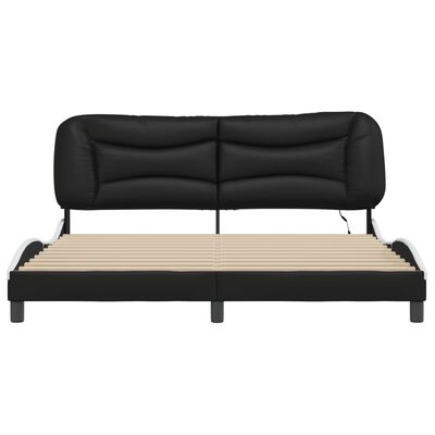 vidaXL Bed Frame with LED without Mattress Black and White 180x200 cm Super King