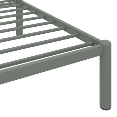 vidaXL Bed Frame without Mattress Grey Metal 160x200 cm