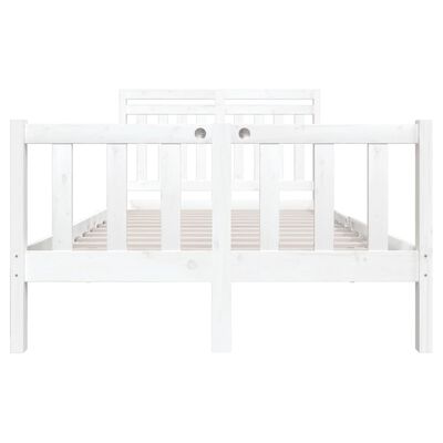 vidaXL Bed Frame without Mattress White Solid Wood 140x200 cm (810083+814095)