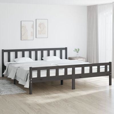 vidaXL Bed Frame without Mattress Grey Solid Wood 160x200 cm