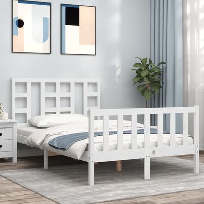 vidaXL Bed Frame without Mattress White 120x200 cm Solid Wood Pine