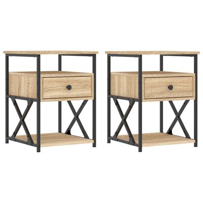 vidaXL Bedside Cabinets 2 pcs Sonoma Oak 40x42x55 cm Engineered Wood