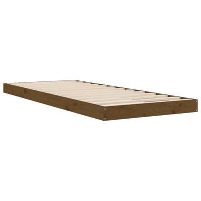 vidaXL Bed Frame without Mattress Honey Brown 75x190 cm Small Single Solid Wood Pine