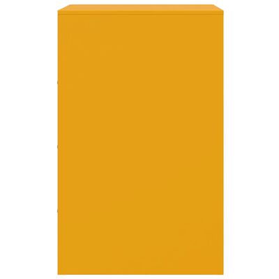 vidaXL Bedside Cabinet Mustard Yellow 34.5x39x62 cm Steel