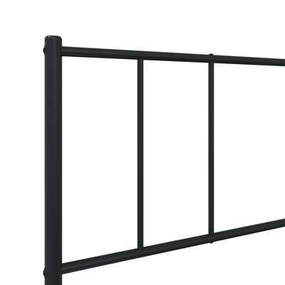 vidaXL Metal Bed Frame without Mattress with Headboard Black 100x200 cm