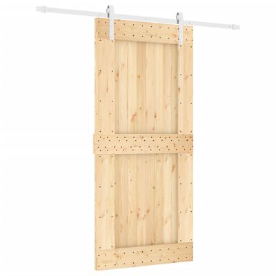 vidaXL Sliding Door with Hardware Set 95x210 cm Solid Wood Pine