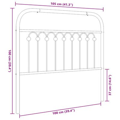 vidaXL Metal Headboard White 100 cm