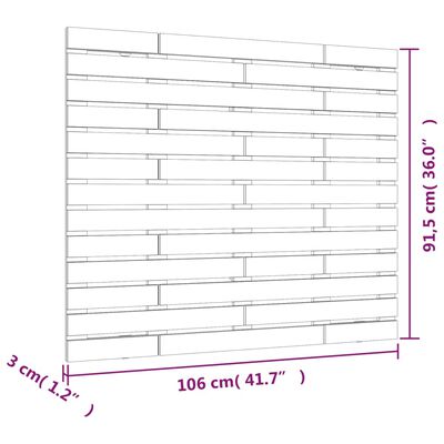 vidaXL Wall Headboard 106x3x91.5 cm Solid Wood Pine