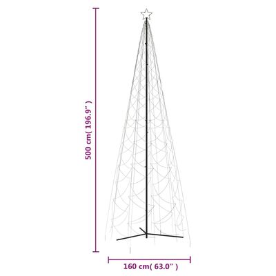 vidaXL Christmas Cone Tree Warm White 732 LEDs 160x500 cm