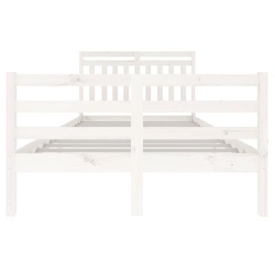 vidaXL Bed Frame without Mattress White Solid Wood 120x200 cm (810426+814085)