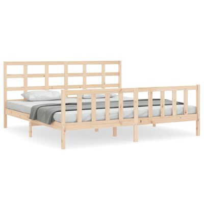 vidaXL Bed Frame without Mattress King Size Solid Wood Pine