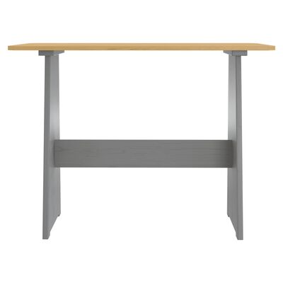 vidaXL Dining Table with Bench REINE Honey Brown&Grey Solid Wood Pine