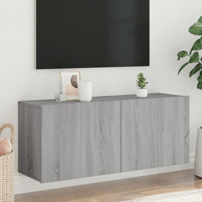 vidaXL TV Cabinet Wall-mounted Grey Sonoma 100x30x41 cm