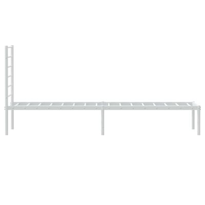 vidaXL Metal Bed Frame without Mattress with Headboard White 100x200 cm