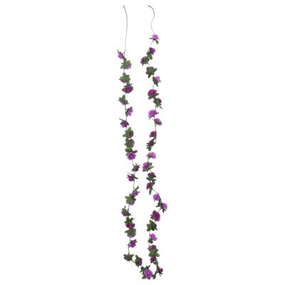 vidaXL Christmas Flower Garlands 6 pcs Light Purple 240 cm