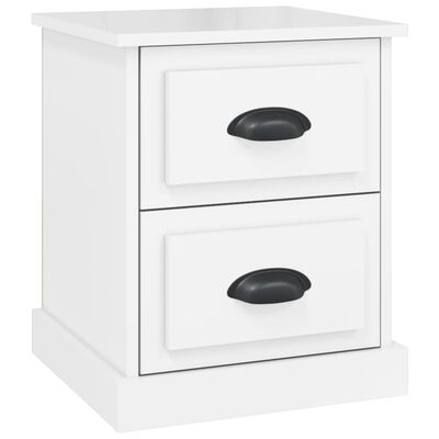 vidaXL Bedside Cabinet High Gloss White 39x39x47.5 cm Engineered Wood