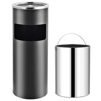 vidaXL Ashtray Dustbin Hotel 30 L Steel Grey