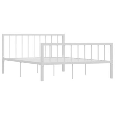 vidaXL Bed Frame without Mattress White Metal 140x200 cm