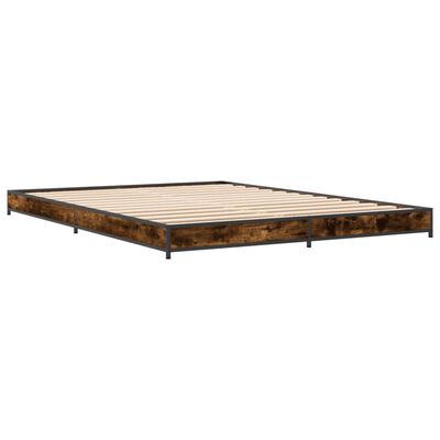 vidaXL Bed Frame without Mattress Smoked Oak 140x190 cm